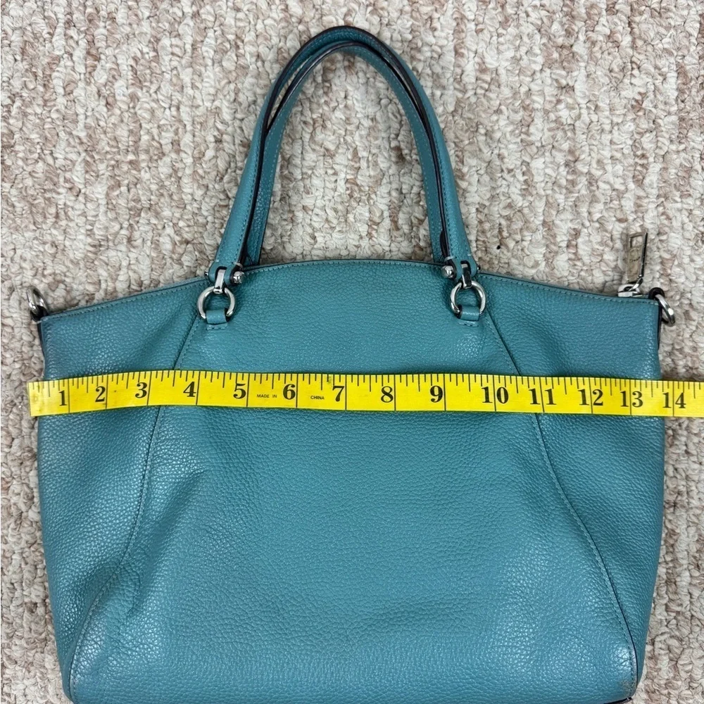 Coach Prairie Teal Shoulder Bag with Leather Crossbody Strap